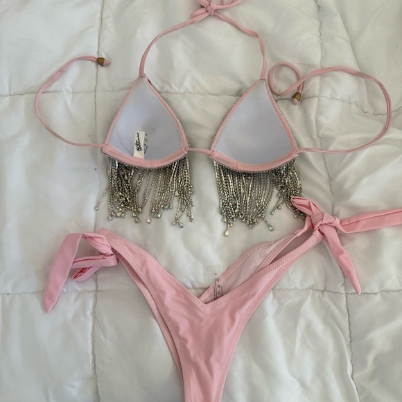 Rave wonderland rhinestone fringe bikini - Picture 2 of 2